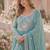 Sky georgette readymade anarkali suit with embroidery & beads work