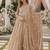 Beige georgette readymade anarkali suit with embroidery & beads work
