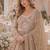 Beige georgette readymade anarkali suit with embroidery & beads work