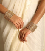 Gold metal bangle set for traditional & festive wear