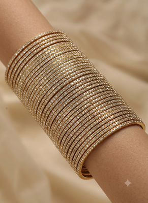 Gold metal bangle set for traditional & festive wear 2