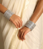 Silver metal bangle set for traditional & festive wear