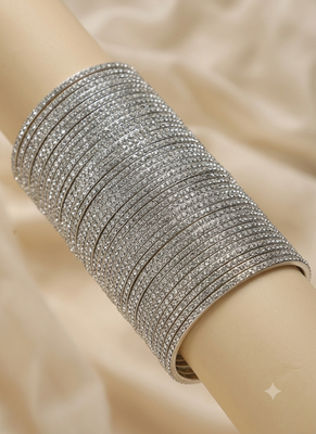 Silver metal bangle set for traditional & festive wear 3