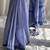 Cove blue hand block printed mulmul cotton saree with blouse piece
