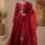 Red chanderi sequins work anarkali suit