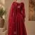 Red chanderi sequins work anarkali suit