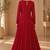 Dark red crepe hand embroidery work anarkali suit