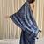 Blue half & half hand block printed mulmul cotton saree with blouse piece