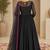 Black chanderi thread work anarkali suit