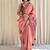 Hand block printed pink mulmul saree with blouse piece