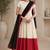Off white silk blend lace work anarkali suit