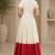Off white silk blend lace work anarkali suit