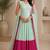 Light blue silk blend lace work anarkali suit