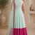 Light blue silk blend lace work anarkali suit