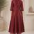 Red silk blend sequins work anarkali suit