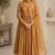 Mustard chanderi sequins work anarkali suit