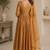 Mustard chanderi sequins work anarkali suit