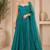 Teal georgette sequins work anarkali suit