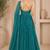 Teal georgette sequins work anarkali suit