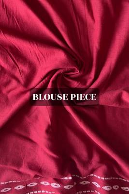 Red hand block printed mulmul cotton saree with blouse piece 5