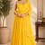 Yellow georgette sequins work anarkali suit