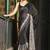Soft moss crepe black printed saree with blouse piece