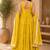 Mustard georgette lace work anarkali suit