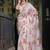 Crush organza floral print saree with blouse piece