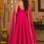 Pink silk blend lace work anarkali suit