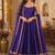 Blue silk blend lace work anarkali suit