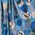 Blue abstract print soft silk saree with zari border with blouse piece