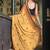 Soft moss crepe mustard printed saree with blouse piece