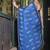Soft moss crepe blue printed saree with blouse piece