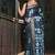 Indigo abstract print soft silk saree with zari border with blouse piece