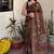 Brown pichwai work floral chanderi cotton saree with blouse piece