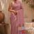 Dusty rose cotton silk saree with woven patchwork with blouse piece
