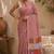 Dusty rose cotton silk saree with woven patchwork with blouse piece