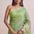 Pastel green floral chanderi silk saree with blouse piece