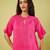 Pink handwoven linen khadi kurta and pant