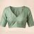 Pastel green floral chanderi silk saree with blouse piece