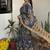 Blue kalamkari chanderi cotton saree with blouse piece