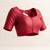 Red jamdani silk saree with floral pichwai work and blouse piece