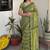 Green leheriya chanderi cotton saree with blouse piece