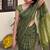 Green leheriya chanderi cotton saree with blouse piece
