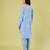 Light blue floral printed cotton kurta and dhoti pant