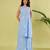 Light blue floral printed cotton kurta and palazzo pant