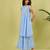 Light blue floral printed cotton kurta and palazzo pant