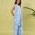 Light blue floral printed cotton kurta and palazzo pant