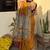 Mustard chanderi cotton saree with floral kalamkari print with blouse piece