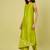 Lime green floral printed cotton long kurta and salwar